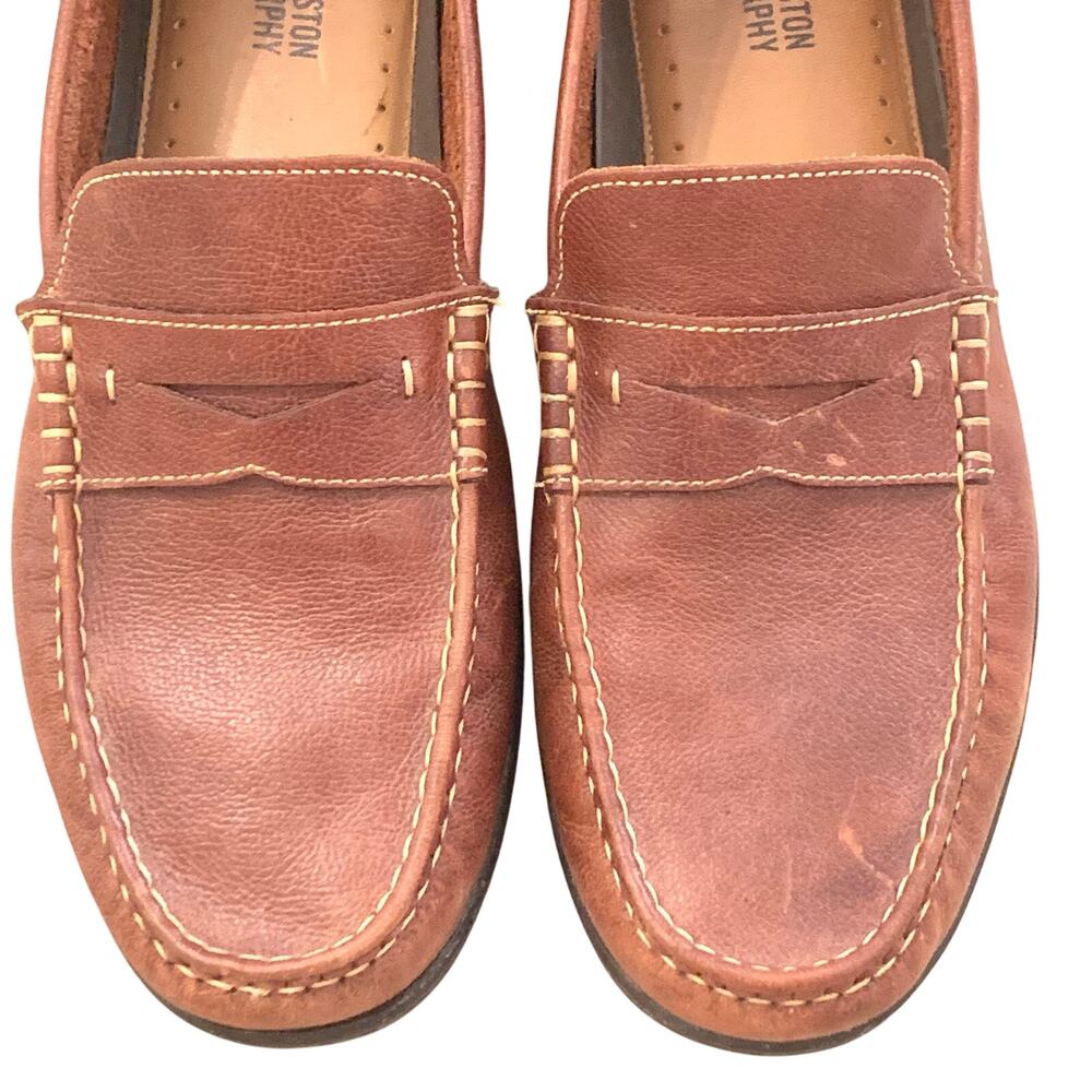 Johnston & Murphy Mens Shoes Size 11 Brown Leather Penny Loafers Classic Casual - Picture 6 of 14